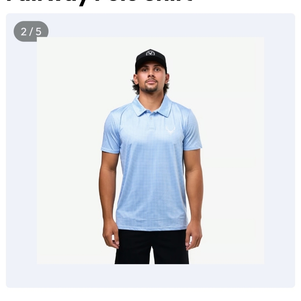 Men's Large Bucked Up Blue Polo Shirt